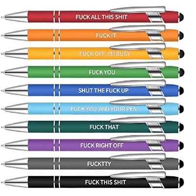 Fuhgkg 12 Pieces Funny Snarky Negative Quotes Ballpoint Pens with Black Ink  Stylus Tips Touch Screens,Fine Point Smooth Writing Pens for Office and