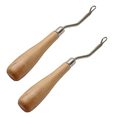 LifCratms 6.3 Inch Wooden Bent Latch Hook Tool 2Pcs, Crochet Needle Hook  Knitting Tool Kit for Rug Carpet Scarf Making Art Crafts Braid Hair - Yahoo  Shopping