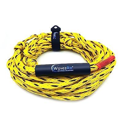 WavesRx Watersports Tubing Tow Rope for Boat & Jet Ski - Adjustable Length  (4 Sections) I Boating