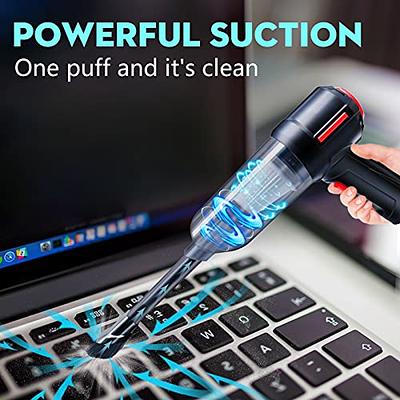 Compressed Air Duster & Mini Vacuum Keyboard Cleaner,Generation Canned Air  Spray