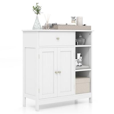 Dropship Bathroom Storage Cabinet, Tall Storage Cabinet With Two Drawers,  Open Storage, Adjustable Shelf, Grey to Sell Online at a Lower Price