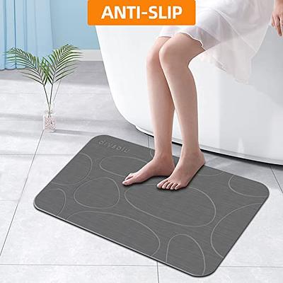 Diatomaceous Earth Bath Mat Super Absorbent Large Diatomite Stone Bath Mat  Non Slip Fast Drying Shower Mat Thin Bathroom Rugs Floor Mat, Machine