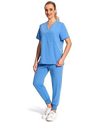 Green Town Scrubs for Women Scrub Set - Jogger Pant and Tuck-In V