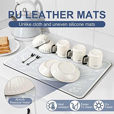 Dish Drying Mat for Kitchen Counter, Heat Resistant Drainer Mats