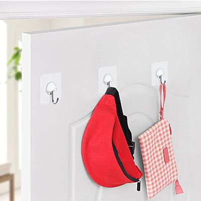 FOTYRIG Adhesive Wall Hooks Heavy Duty Wall Hangers Without Nails 15 Pounds (Max) 180 Degree Rotating Seamless Scratch Hooks for Hanging Bathroom