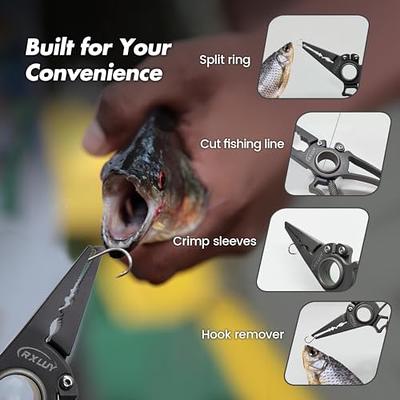 RXLUY Titanium Fishing Pliers, Premium Saltwater Fishing Gear, Tungsten  Cutters, Split Ring Hook Remover, Fish Plier Holster with Retractable  Lanyard, Ice Sea Fishing Kit Gifts for Men (With Lock) - Yahoo Shopping