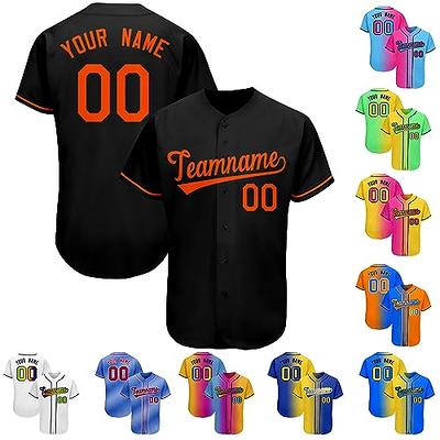 Custom Baseball Jersey Button Down Shirts Personalize Stitched Name and  Number for Men Women Youth 