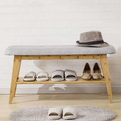 Wood Shoe Bench with Two-Tier Shoe Rack & Door Entryway Bench - Yahoo  Shopping