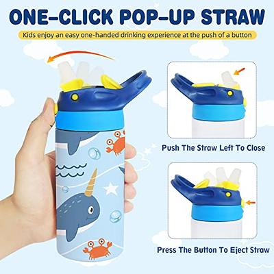 12oz Sublimation Straw Cup Flip Top Sippy Bottle Vacuum Insulated