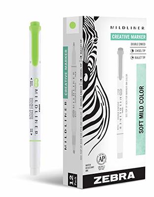 Zebra Mildliner Double Ended Highlighters, Fine and Broad Tip, Assorted  Colors, Creative Marker, 15 Pack