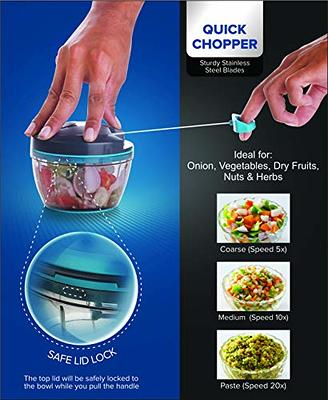 Manual Food Chopper, Hand Pull String Onion Chopper, Dishwasher