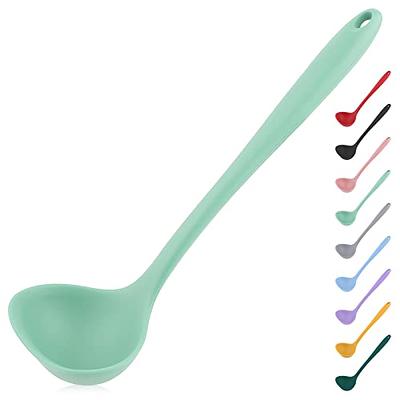 RORPOIR 4pcs Silicone Spoon Silicone Eating Spoon Feeding Spoons Multitools  Silicone Mixing Spoon Salad Spoons Tableware Spoon Long Handle Spoon Baby