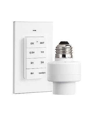 Wireless Outlet Plug with Wall Switch & Braille (On/Off) Mark- White