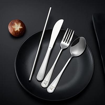 Silver Travel Utensil Set with Case