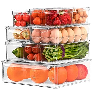 Refrigerator Organizer Bins with Lids, 8 Pack Plastic Freezer Organizer Bins  for Freezer, Kitchen, Countertops, Cabinets - Clear Pantry Organization and Storage  Bins Fridge Organizers by GOLIYEAN - Yahoo Shopping