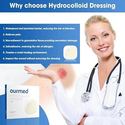 Ourmed Hydrocolloid Bandages Large 4 x 4, Extra Thin Waterproof