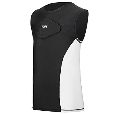 Padded Compression Shirt Chest Protector Undershirt for Football Soccer  Paintball Shirt 