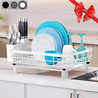 ULG Dish Drying Rack with Drainboard, Countertop Dish Rack, Rustproof Dish  Drainer for Kitchen Counter, Draining Rack with Detachable Utensil Holder,  Adjustable Swivel Spout Dish Strainers, Black - Yahoo Shopping