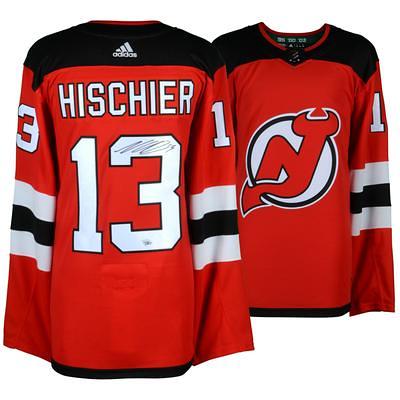 Men's Adidas Nico Hischier White New Jersey Devils Primegreen Authentic Pro Player