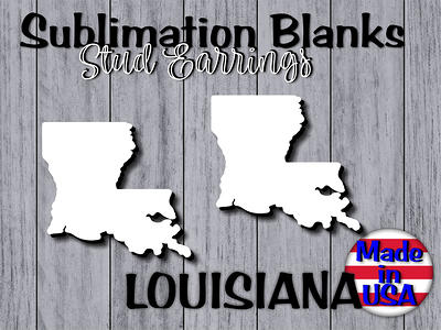 State Of Louisiana Studs Earrings Sublimation Blanks Bulk