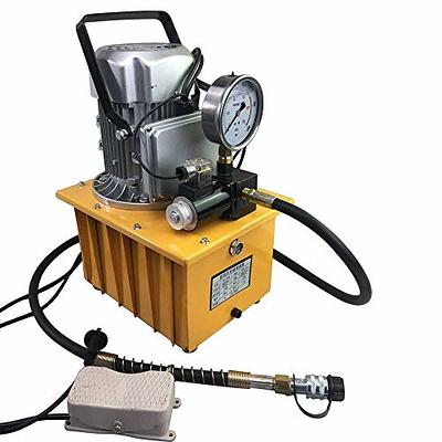 VEVOR Electric Hydraulic Pump, 10000 PSI 750W 110V 488 in³/8L Capacity,  Double Acting Solenoid Valve, Electric Driven Hydraulic Pump Power Pack  Unit with Pedal Switch for Punching/Bending/Jack Machine