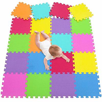 KC Cubs Soft & Safe Non-Toxic Children’s Interlocking Multicolor Exercise  Puzzle EVA Play Foam Mat for Kids’s Floor & Baby Nursery Room, 16 Tiles, 4