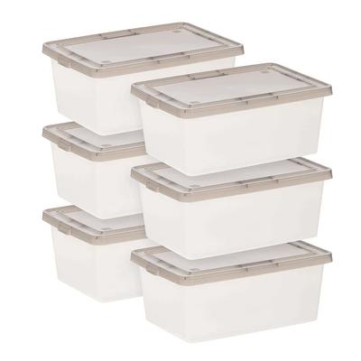 Iris 18.5 Gallon Element Resistant Plastic Storage Boxes With Lid 3pk