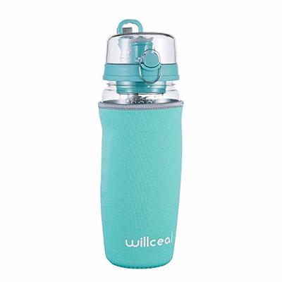 willceal Fruit Infuser Water Bottle 32oz Durable, Large - BPA Free Tritan, Flip Lid, Leak Proof Design - Sports, Camping (Bright Teal)