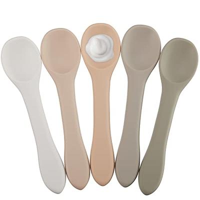 6 Pieces Silicone Baby Feeding Forks and Spoons Set Hot Safety First Stage  Self Feeding Supplies Mini Kids Utensils for Over 6 Months Babies Boy Girl