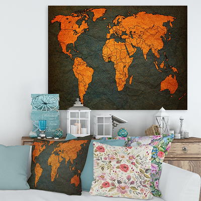 Michael Tompsett 'Vintage Postcard World Map' Canvas Art