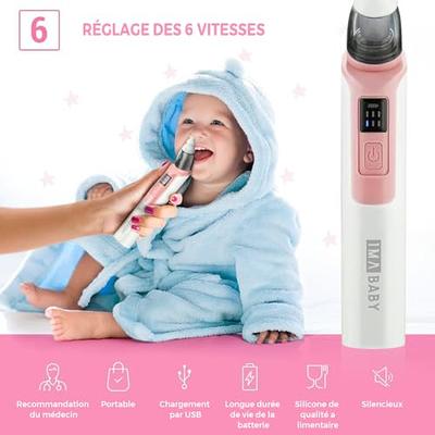 Electric Nasal Aspirator for Baby Baby Nose Sucker for Toddlers -  Rechargeable with 3 Silicone Heads 5-Gear Adjustable Suction Booger Sucker  for Babies with Music and Light Soothing Function