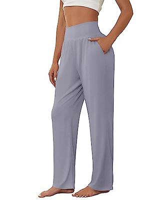 Wide Leg Pants for Women Lightweight High Waist Tummy Control Loose Casual  Comfy Straight Lounge Pants Trousers