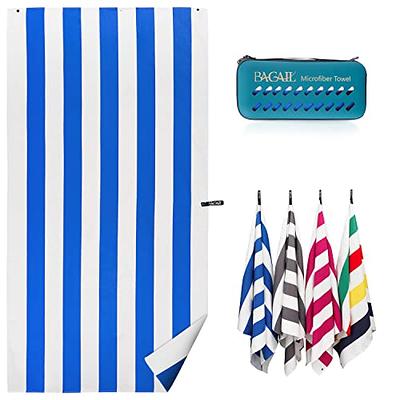 BAGAIL BASICS Microfiber Beach Towel - Extra Large Quick Dry Swimming Towel  Oversized, Super Absorbent, Sand Free and Ultra Compact for Pool, Travel or  Camping - 36x72 inches Dark Blue Stripe - Yahoo Shopping