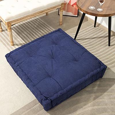 HIGOGOGO Extra Large Floor Pillow, Square Tufted Floor Cushion with Frilled  Edge, 30x30x6 inch Thicken Floor Pillow Meditation Cushion for Yoga,  Reading, Kids Playing and Pet Sleeping, Dark Blue - Yahoo Shopping
