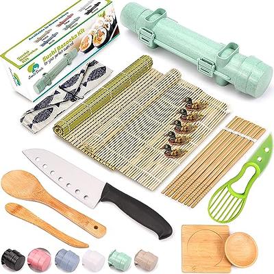 Sushi Making Kit for Beginners - Sushi Bazooka Sushi Maker Kit  with Bamboo Sushi Rolling Mat, Sushi Knife, Avocado Slicer, Chopsticks,  Rice Paddle, Rice Spreader, Sauce Dish & DIY Sushi