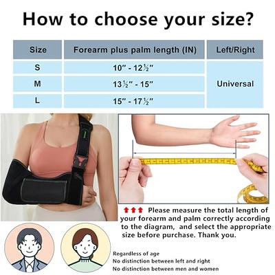 VELPEAU Arm Sling Shoulder Immobilizer - Rotator Cuff Support Brace -  Comfortable Medical Sling for Shoulder Injury, Left and Right Arm, Men and