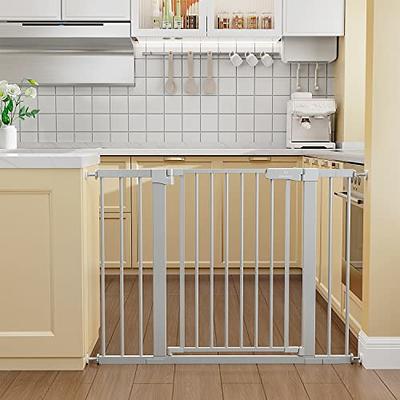 COMOMY 29.5-43.3 Baby Gate Extra Wide for Stairs Doorways, Auto Close Dog  Gates for The House, Pet Gates with Walk Through Door, Durable Metal