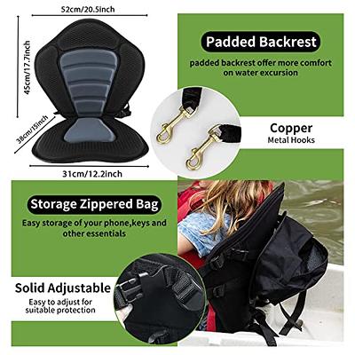 Kayak Seat Back Support Sitting Pad Adjustable Strap Bleacher Chair  Detachable Stand up Paddleboard Seat Fishing Boat Seat for Kayaks Canoes