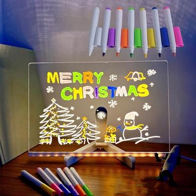 Led Note Board with Colors, Glowing Acrylic Message Board, Led Drawing Board,  Glowing Acrylic Marker Board, Light up Dry Erase Board with Stand  (7.9×7.9in) - Yahoo Shopping