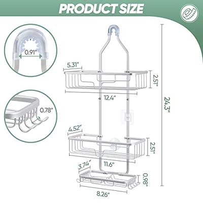 Hanging Shower Caddy Organizer, Aluminum Over Head Shower Caddy with 2  Basket & Hooks Rustproof Anti-Swing Bathroom Organizer for Shampoo,  Conditioner & Soap, Sliver - Yahoo Shopping