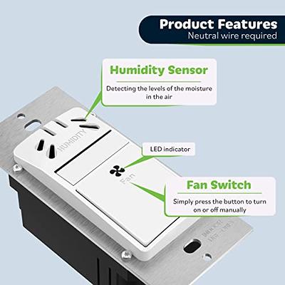 Homewerks Smart Vent Bathroom Ventilation Fan with Motion Sensor and LED  Light