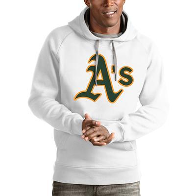 Antigua Women's Oakland Athletics Gray Victory Crew Pullover