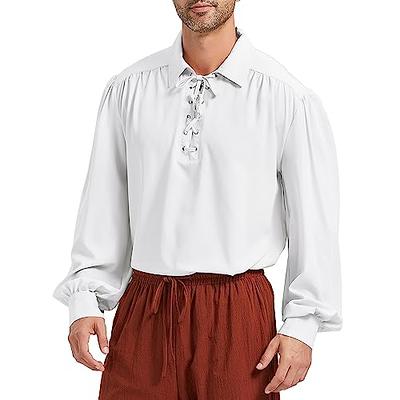 Mens Pirate Shirt Medieval Renaissance Victorian Costume Ruffled Steampunk  Vampire Gothic Halloween Cosplay Tops White S - Yahoo Shopping