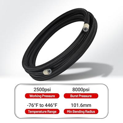 6AN PTFE Braided Black Nylon Hose / Line (E85 + Race Fuel Safe) – BY THE  FOOT
