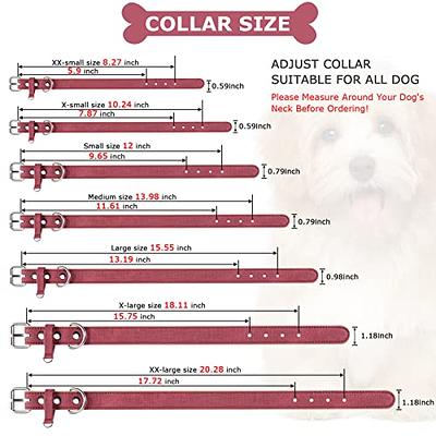 Dog Collar for Small Medium Large Dogs Pet Collars Girl Boy, PU Stamping  Leather Plaid Dogs Collar Adjustable Chihuahua Teacup Yorkie Puppy Collar