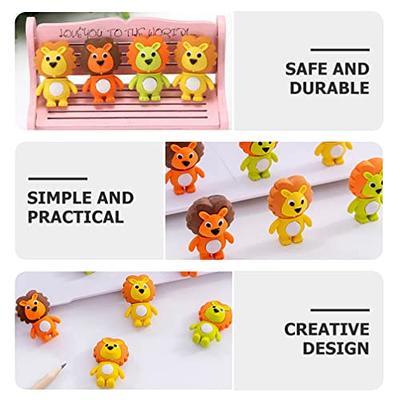 2 X Cute Lion Erasers, Kawaii Erasers for Kids, School Supplies,  Collectible Eraser 