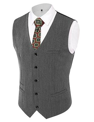 YND Men's Slim Fit 3 Piece Suit Set, One Button Solid Blazer Vest Pants  with Tie, Beige, X-Small : : Clothing, Shoes & Accessories