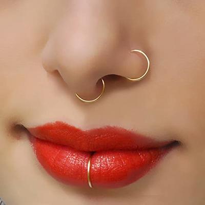 Longita Fake Nose Ring Fake Nose Piercing Fake Double Nose Ring Hoop Fake  Nose Rings Hoop