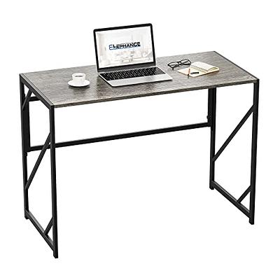 Need Folding Desk Small Desk 31 1/2 No Assembly Foldable Computer Desk for  Small Space/Home Office/Dormitory,Teak&Black Frame