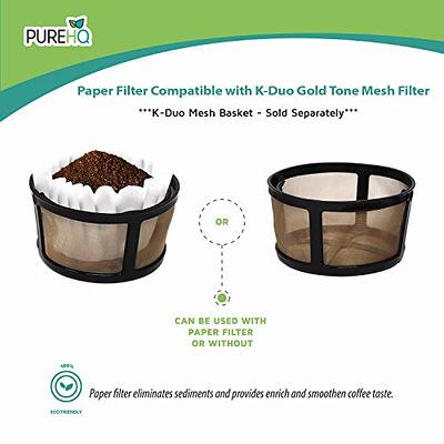 Reusable Mesh Coffee Filter for Keurig K-Duo Essentials and K-Duo Brewers  Machine, With 2 Refillable K Cups Pod - Gold Tone Mesh Filter - PureHQ